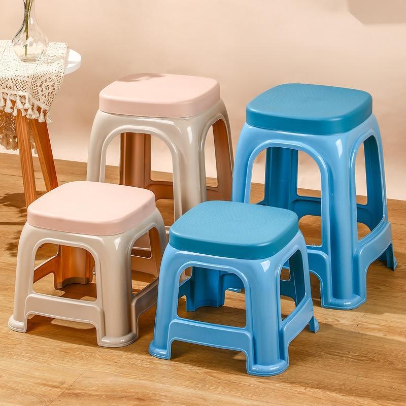 Thickened anti fall plastic stool for household use