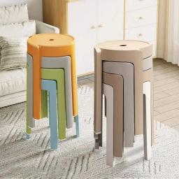 Plastic Stools, Thickened And Foldable Circular Stools For Household Use, Minimalist Modern Windmill Stools, Living Room Dining