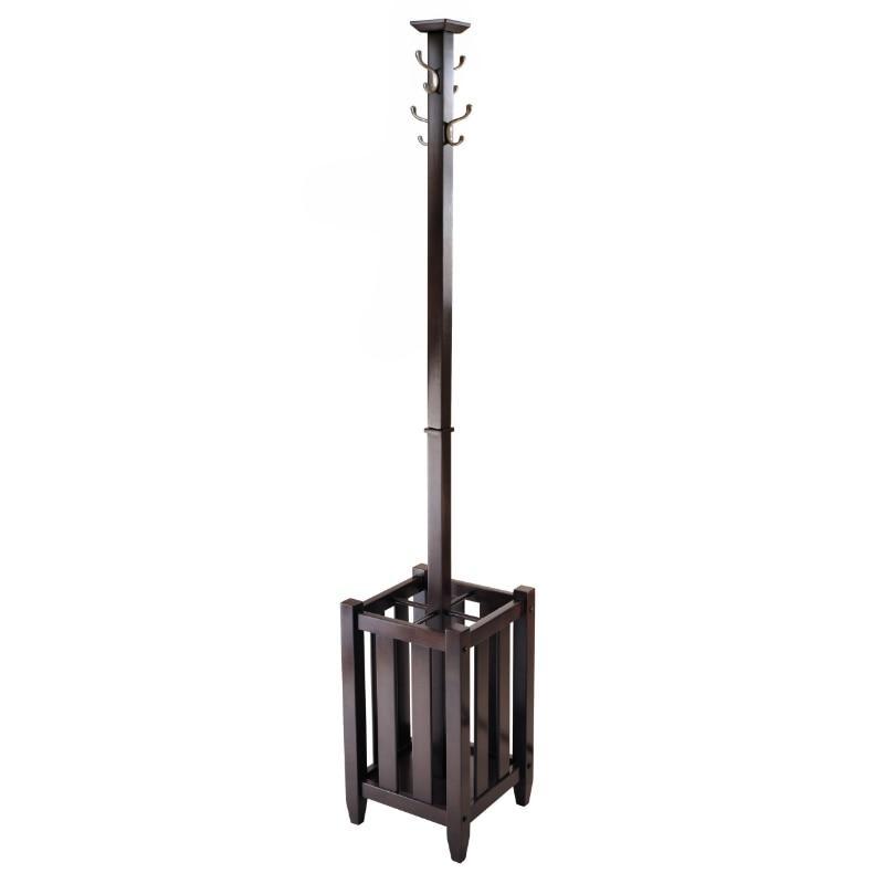 Winsome Wood Memphis Coat Tree and Umbrella Rack, Cappuccino Finish clothes rack  Living Room Furniture  Home Furniture