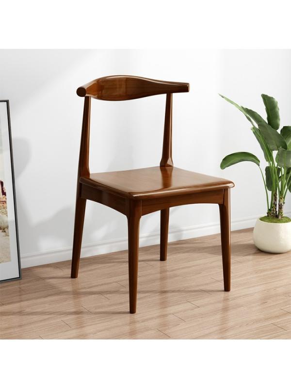 Solid wood dining chairs, crescent chairs, cowhorn chairs, minimalist hotel, restaurant, household bedroom chairs
