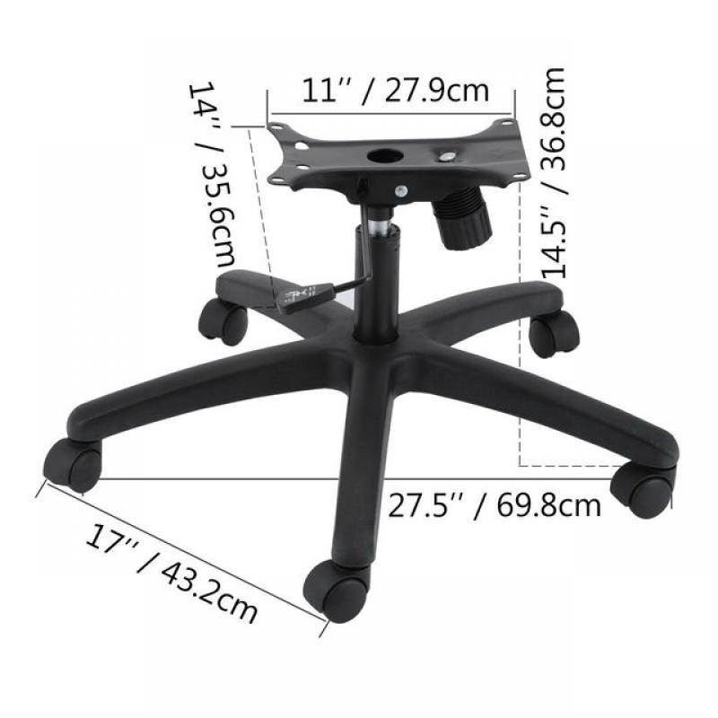 VEVOR 28 Inch Swivel Chair Base Office Chair Replacement Base 5 Inch Stroke Length with Bottom Plate Base Cylinder and 5 Casters