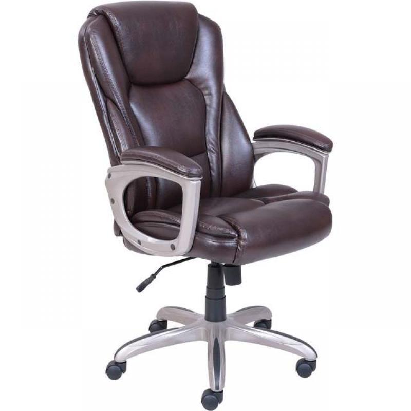 Serta Heavy-Duty Bonded Leather Commercial Office Chair with Memory Foam
