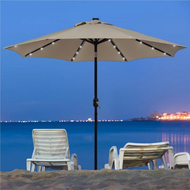SMILE MART 7.5ft Standard Patio Umbrella with LED Lights