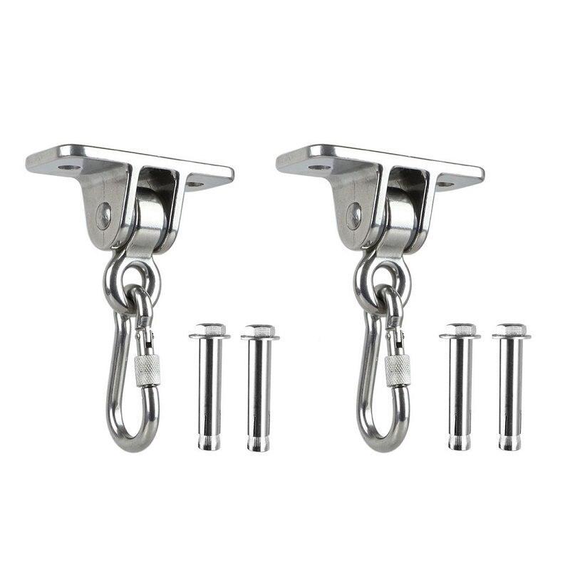 2 Sets Heavy Duty Hammock Hanging Kit  Ceiling Carabiner Hooks with Steel Wall Anchors