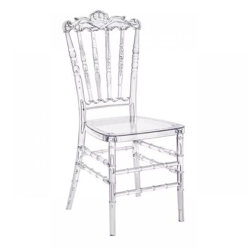 100PCS High Quality Durable Crystal Resin Tiffany Chavari Chairs Decorative Detachable Chair For Hotel Wedding Meeting