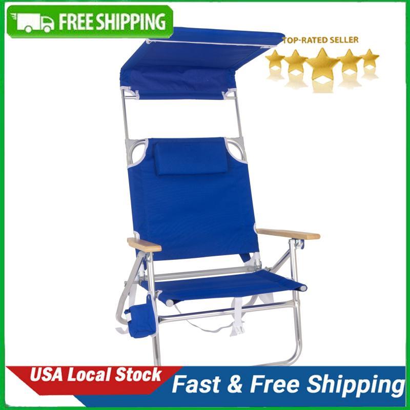 Reclining Comfort Height Backpack Canopy Beach Chair