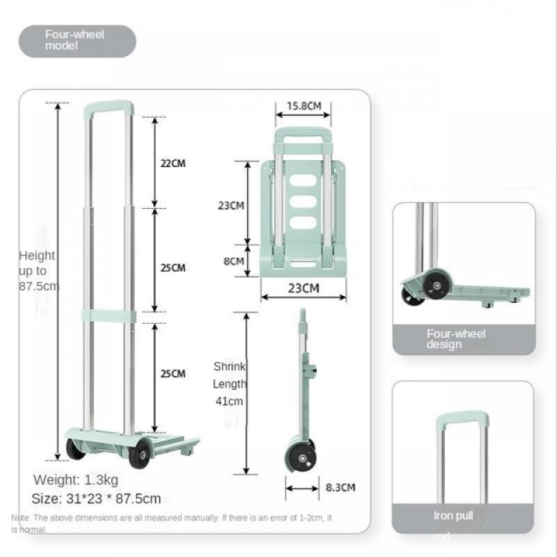 Household Folding Trolley Carrying and Pulling Goods Trailer Shopping Shopping Trolley Portable Luggage Pulling Cart Artifact