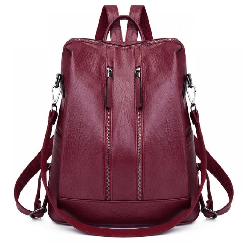 CFUN YA New Leather Women Backpack High Quality PU Female Bag Bucket Lady Shoulder Packs Big Capacity Backpacks Travel Rucksack