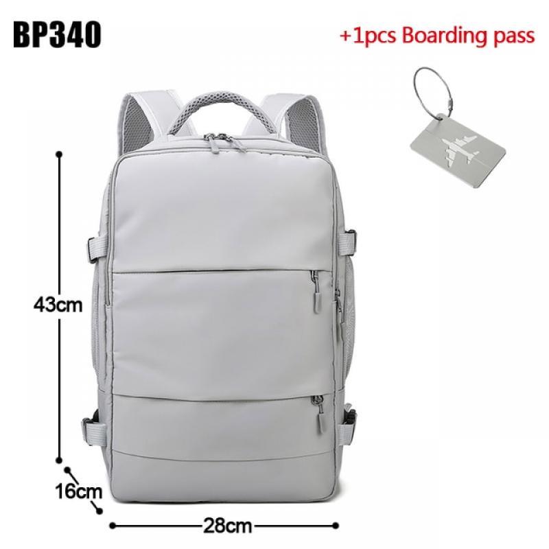 Pink Women Plane Travel Backpack Water Repellent Anti-Theft Casual Daypack Bag with Luggage Strap & USB Charging Port Backpack