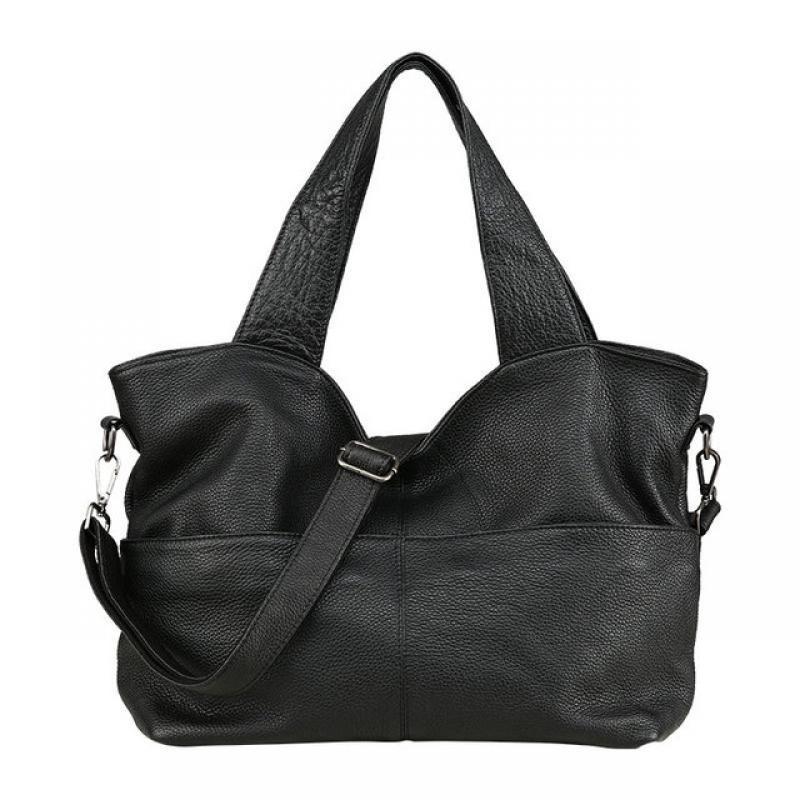 Cow Leather Lichee Women's Handbag High Quality Patchwork Shoulder Bag Women Large Capcity Solid Tote Female Ladies Purse