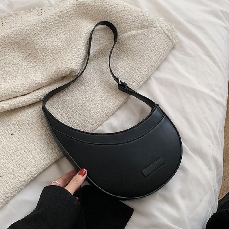 JIOMAY Women Shoulder Bag 2023 PU Leather Purse and Handbag Female Shopper Summer Fashion Simple Irregular Underarm Crescent Bag