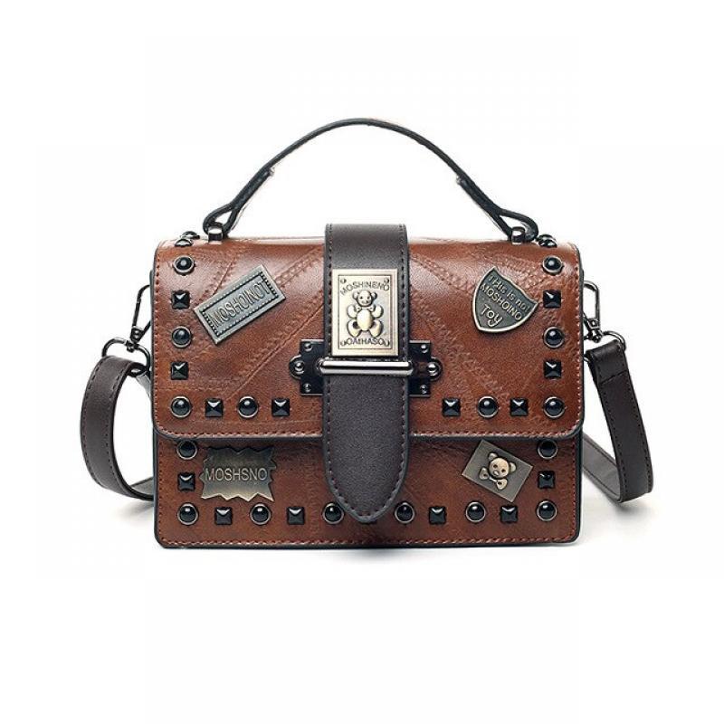 2021 retro fashion handbags new fashion Korean shoulder messenger bag portable personalized rivet small square bag