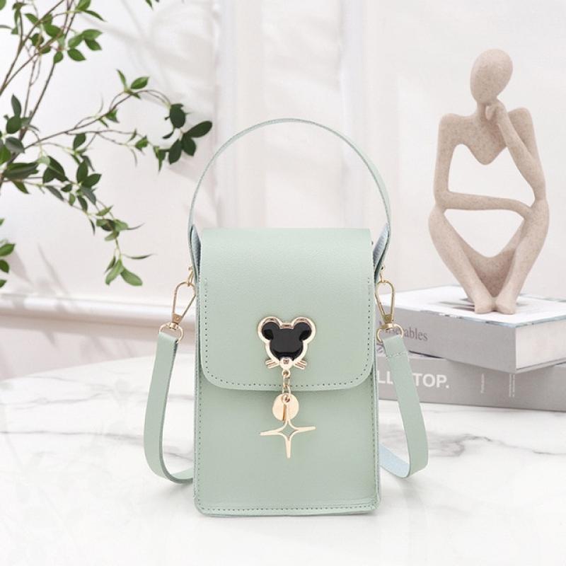 2023 Disney Mickey Mouse Women's Shoulder Bag Fashion Diamond Embroidery Key Mobile Phone Storage Bag Girls Crossbody Bags