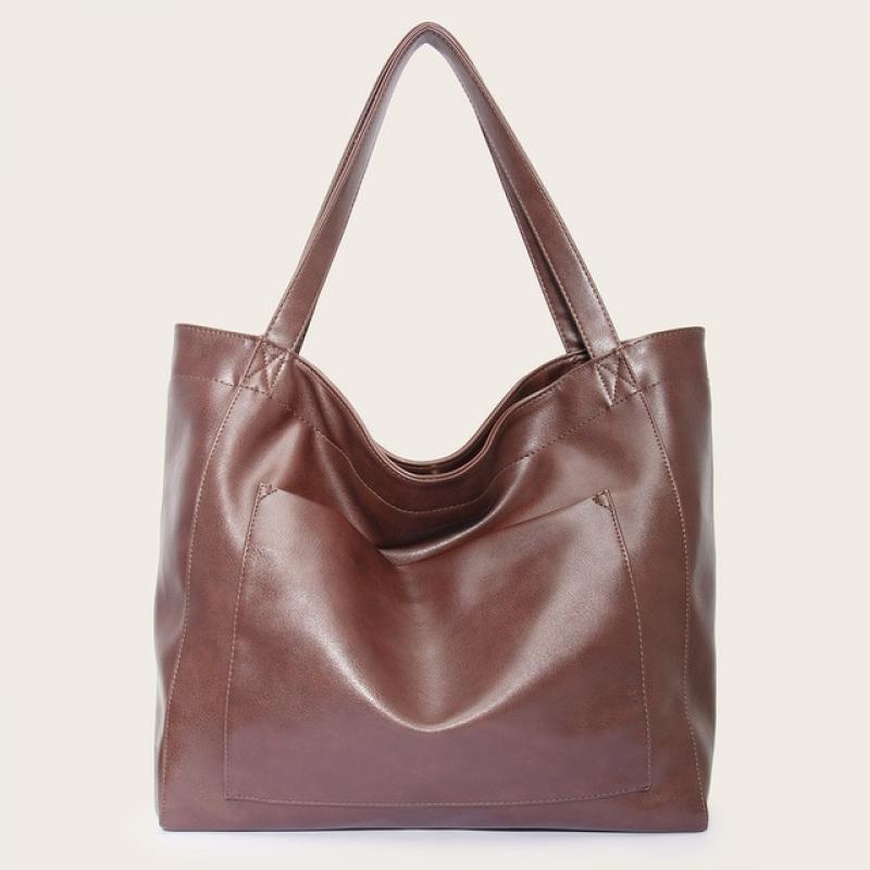 Ins Women's 2023 Bag New Large Capacity Bags Handbags Shoulder Tote Bag Autumn Winter Soft Fashion with Pockets PU High Quality