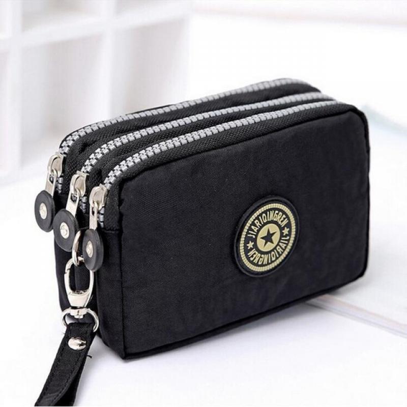 Mini Bag with Triple Zipped Portable Women Wallets Phone Pouch New Fashion Big Capacity Women Wallet Make-up Bag Coin Purse