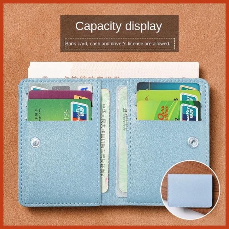 Solid Color PU Leather Small Wallet for Women Short Simple Women's Purse with Buttons Ultra Thin Credit Card Bag Coin Purse