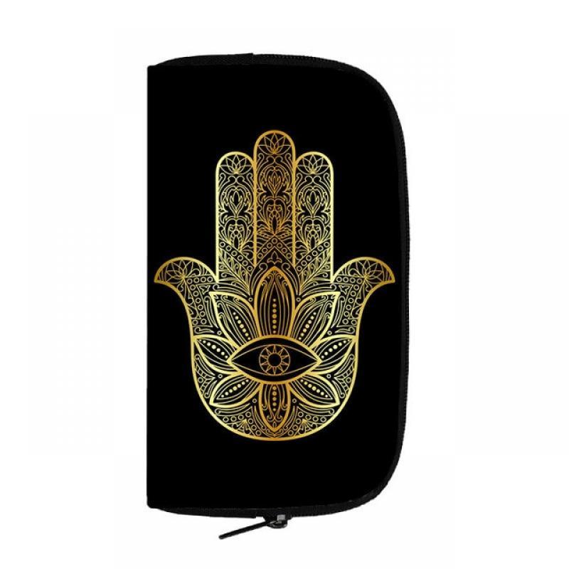 Hamasa Hand of Fatima Wallet Women Purse  Lucky Hamsa Hand Money Coin Bag Ladies Clutch Credit Card Phone Holder Long Wallets