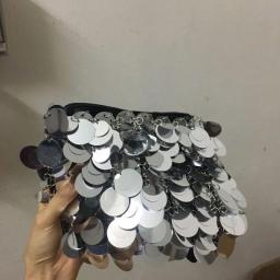 Silver Sequins Handbags For Women 2023 Fashion Bling Bling Girls Shouler Bag Wedding Party Lady Glitter Tote Bag Purses