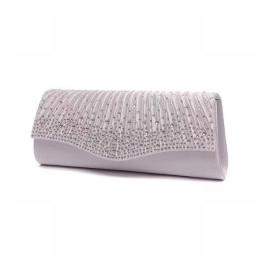 Satin Women Evening Bags 2022 Fashion Rhinestone Ladies Day Clutch Glitter Party Handbag Wedding Purse Chain Shoulder Bag