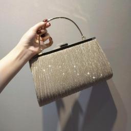 2022 Women Evening Bag Elegant Glitter Pleated Ladies Clutch Party Wedding Shoulder Crossbody Bags Banquet Handbag Bolsas Mujer