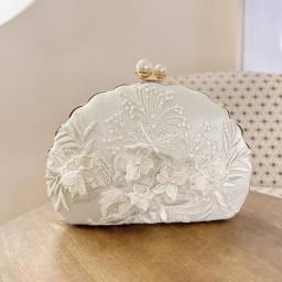 2023 New Women Flowers Evening Bags Egg Shaped Clutch Purse Mini Party Dinner Purse With Chain Mini Bags Drop Shipping