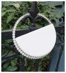 TOPHIGH Luxury Shiny Diamond Round Clutch Bags For Women Circular Handle Evening Purse Designer Party Wedding Dinner Hot Tote