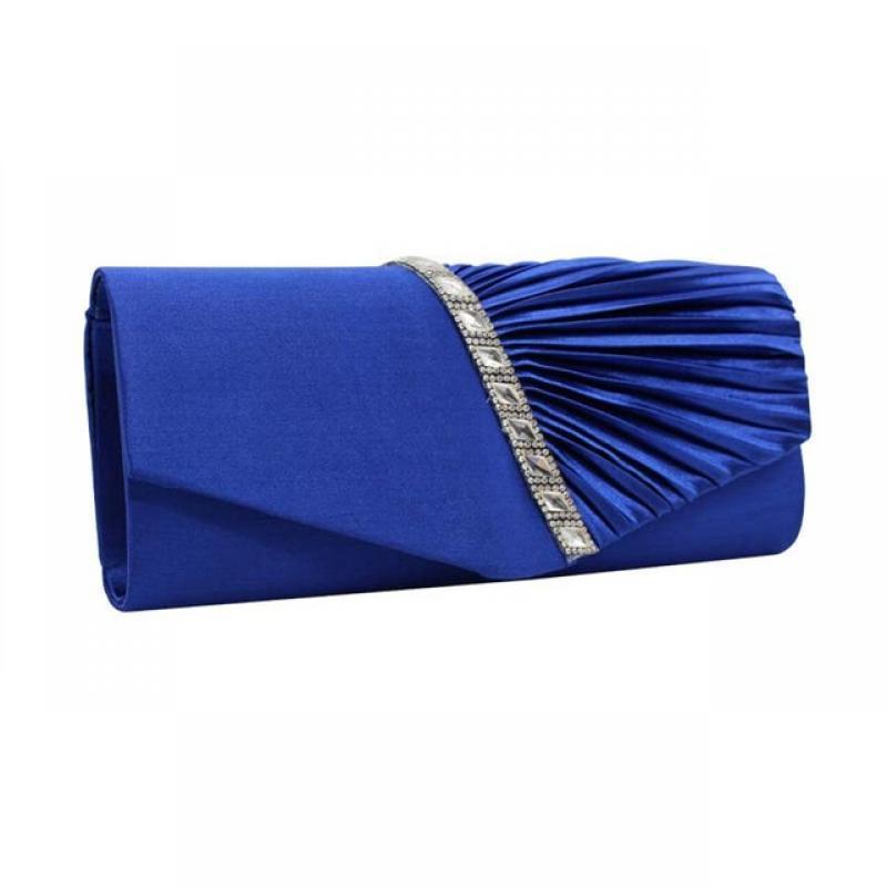 Red Silver Purple Blue Women Evening Rhinestone Bag Party Banquet Bag Lady Wedding Handbag Shoulder Chain Bag Dress Accessories