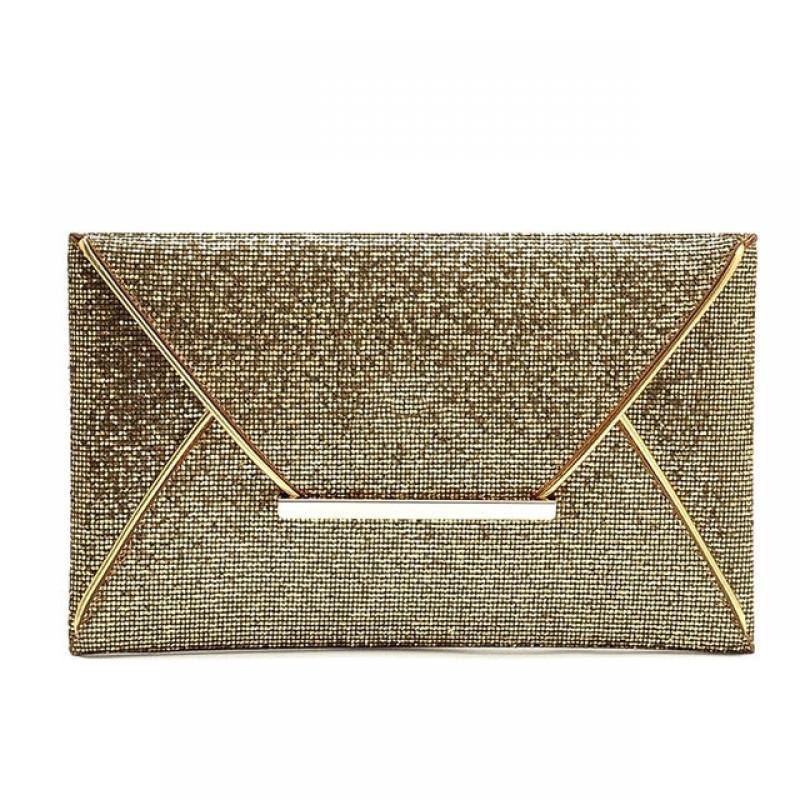 Simple Fashion Women Envelope Clutch Bag Solid Color Leather Glitter Purse Party Delicate Handbag Ladies Wedding Bags B88