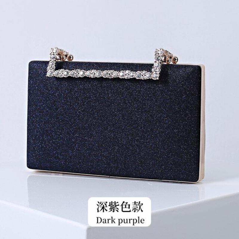 New Women Evening Bags Simple Leisure Diamond Clutch Bag Party Banquet Messenger Handbag Flap Storage Makeup Bag Shoulder Bags