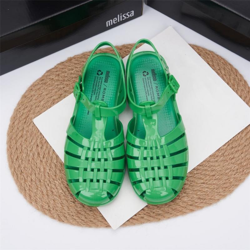 Summer 2023 New Melissas Women's Rome Sandals Fashion Ladies Flat Heel Jelly Shoes Adult Girls Casual Sandals
