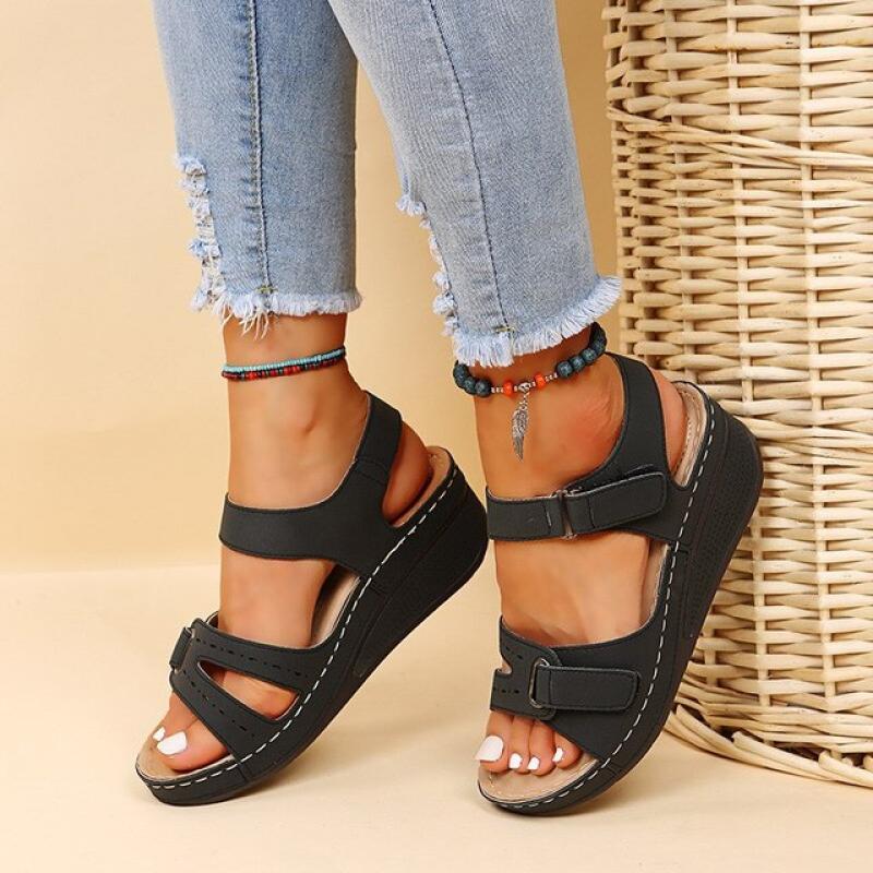 Women Sandals Soft Stitching Ladies Comfortable Flat Open Toe Beach Shoes Footwear Treking Fashion Womens Slippers3 Colors