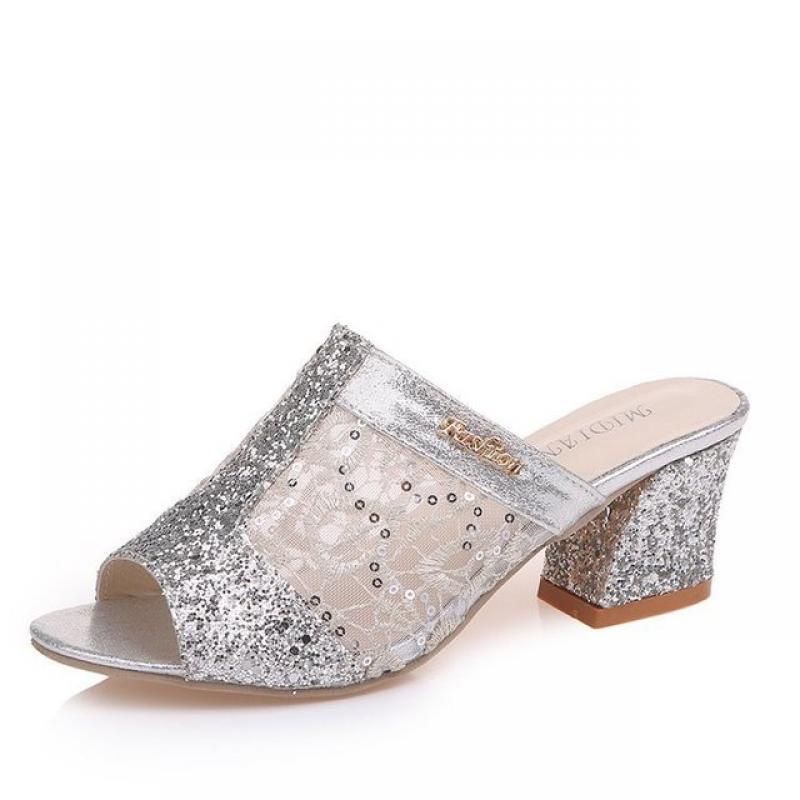 Women Sandals 2022 Ladies Summer Slippers Shoes High Heels Sandals Fashion Rhinestone Sandale Femme Zapatos De Mujer Tacones