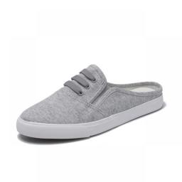 Women's Shoes 2023 Half Canvas Slippers Korean Men's Loafers Summer White Casual Mules Boat Black Sneaskers Zapatillas De Mujer