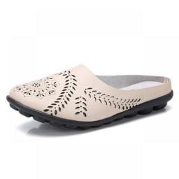 Women Loafers Female Solid Color Shoe Femme Plus Size Sneakers Woman Shoes Genuine Leather Women Flats Hollow Shoes