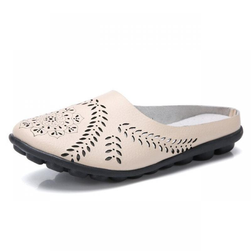 Women Loafers Female Solid Color Shoe femme Plus Size Sneakers Woman Shoes Genuine Leather Women Flats Hollow Shoes