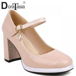 Plus Size 45 New Ladies Platform Mary Janes Pumps Fashion Bow Thick High Heels Pumps Women Party Office Mixed Colors Woman Shoes
