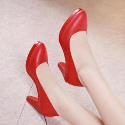 Plus Size 32 43 Platform Catwalk Shoes Women Wedding Shoes Bride 2023 Shallow High Heels Platform Pumps Elegant Dress Court Shoe