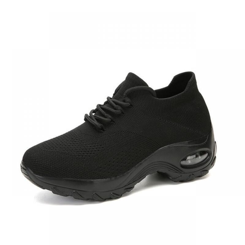 Women Casual Walking Shoes Air Cushion Chunky Sneaker Platform Height Increasing Breathable Slip On Loafers LadyTrainers