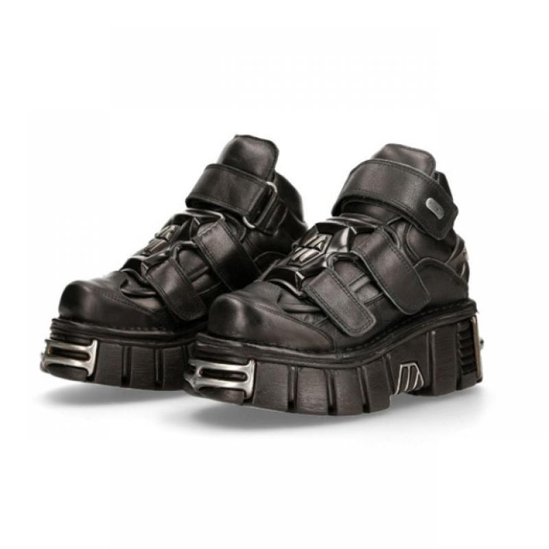 CYJSYQFC Brand Punk Style Women Shoes Velcro Height 6CM Platform Shoes Woman Gothic Ankle Boots Metal Decor Woman Sneakers