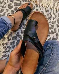Womens Summer Leather Sandals Outdoor Beach Casual Sandals Comfortable And Soft SlippersBohemian Style 3 Colors