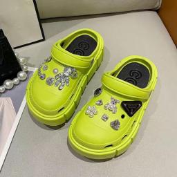 6cm Platform Women Sandals 2023 New Arrival Elegant Clogs Fashion Street Beach Slides Height Increasing Slippers For Girls