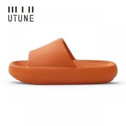 UTUNE 4.5CM Sandal Slides Women Men Couple Thick Sole Soft Indoor Platform House Shoes Men Bathroom Home Summer EVA Non-slip San