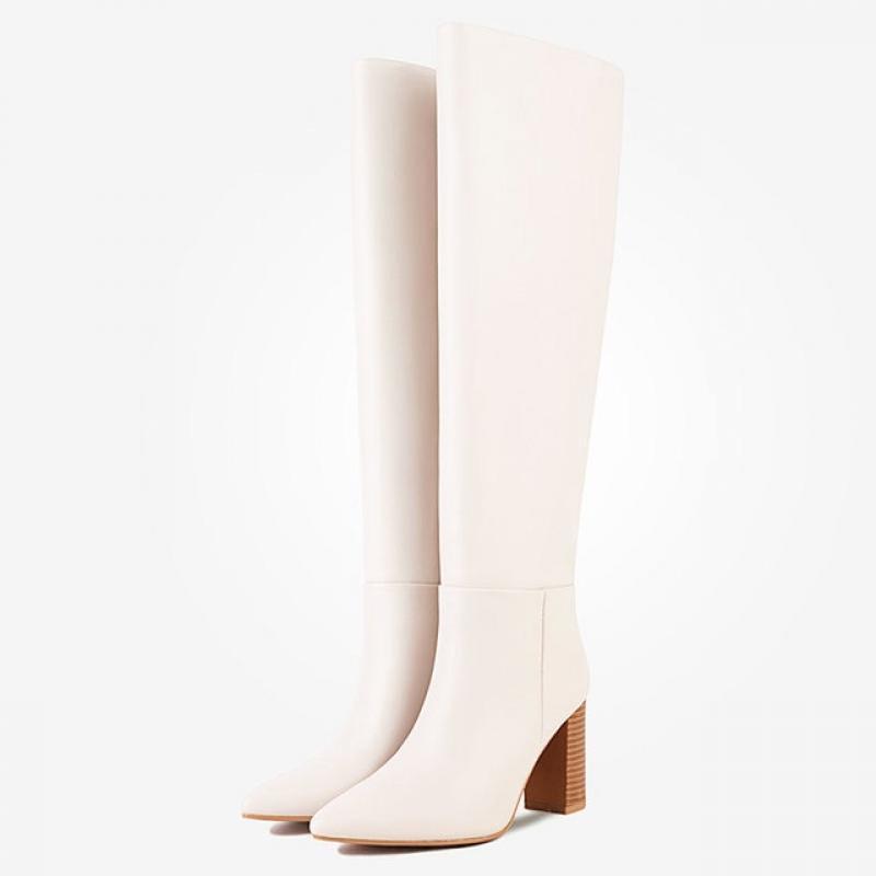Taoffen 2023 INS Women Genuine Leather Knee High Boots Winter Warm Shoes For Women Fashion Party Club Footwear Size 34-43