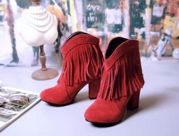 Oversize  Large Size Big Size Womens Fashion Boots  Round Toe Thick Heel Winter Boots For Women  Comfortable