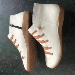 Women Winter Snow Boots Genuine Leather Ankle Spring Flat Shoes Woman Short Vintage Boots With Fur 2023 For Women Lace Up Boots