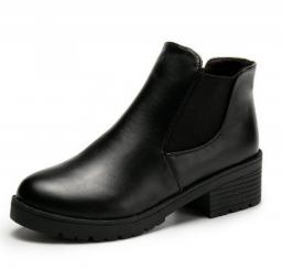 2022 New Short Boots Low Heel Boots Women's Boots Spring And Autumn New Fashion Small Leather Shoes Round Head Botas Femininas