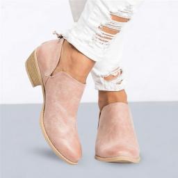 Women'S  Boots Leather Cowhide Short Boots Low Heel Round Toe Casual Shoes For Women Botte Femme Boots Women 2022 ботильоны#20