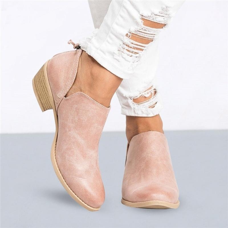 Women'S  Boots Leather Cowhide Short Boots Low Heel Round Toe Casual Shoes For Women Botte Femme Boots Women 2022 ботильоны#20
