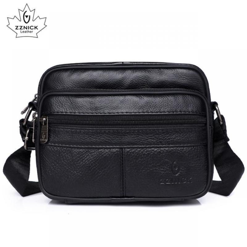 Men's Shoulder bag Messenger Bags Genuine Leather 2020 Flap Crossbody Handbag Male Leather Shoulder Bags Large Capacity ZZNICK