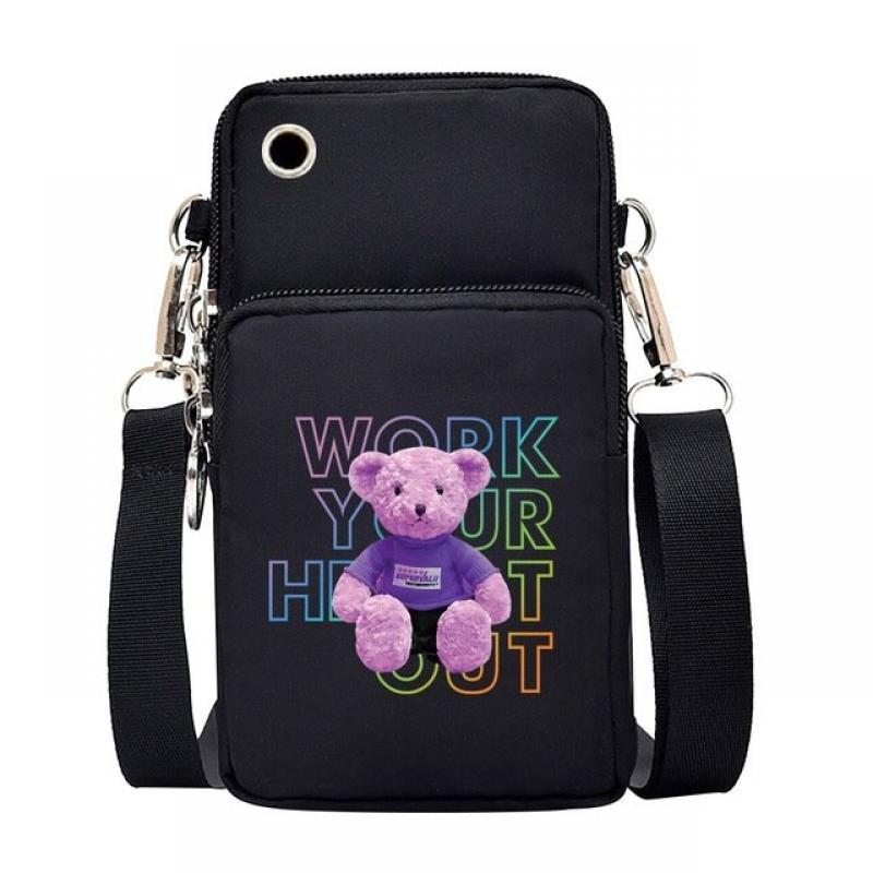 Universal Mobile Phone Bag for IPhone 13 12 11 Pro Xiaomi Huawei Waterproof Wrist Bag Bear Pattern Shoulder Bags Sports Arm Bag